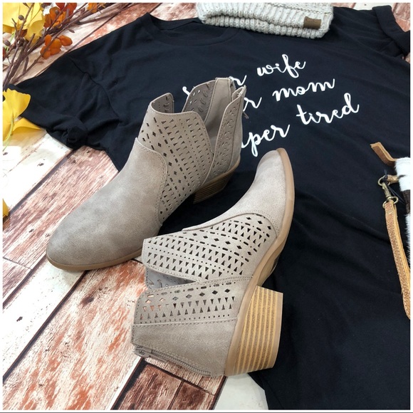 Taupe Low Heel Bootie - Picture 4 of 6